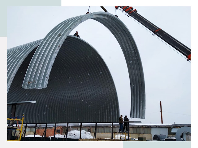 Полукруглые ангары в Губахе